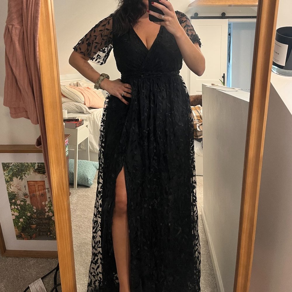 Baltic Born, Marseille Embossed Maxi Dress, black